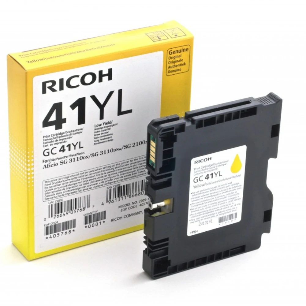 Струйный картридж Ricoh GC 41YL желтый, 600 стр., для Ricoh Aficio SG-2100N/SG-2100/SG-3110DN/SG-3110/SG-3110DNw,/SG-3110SFNw