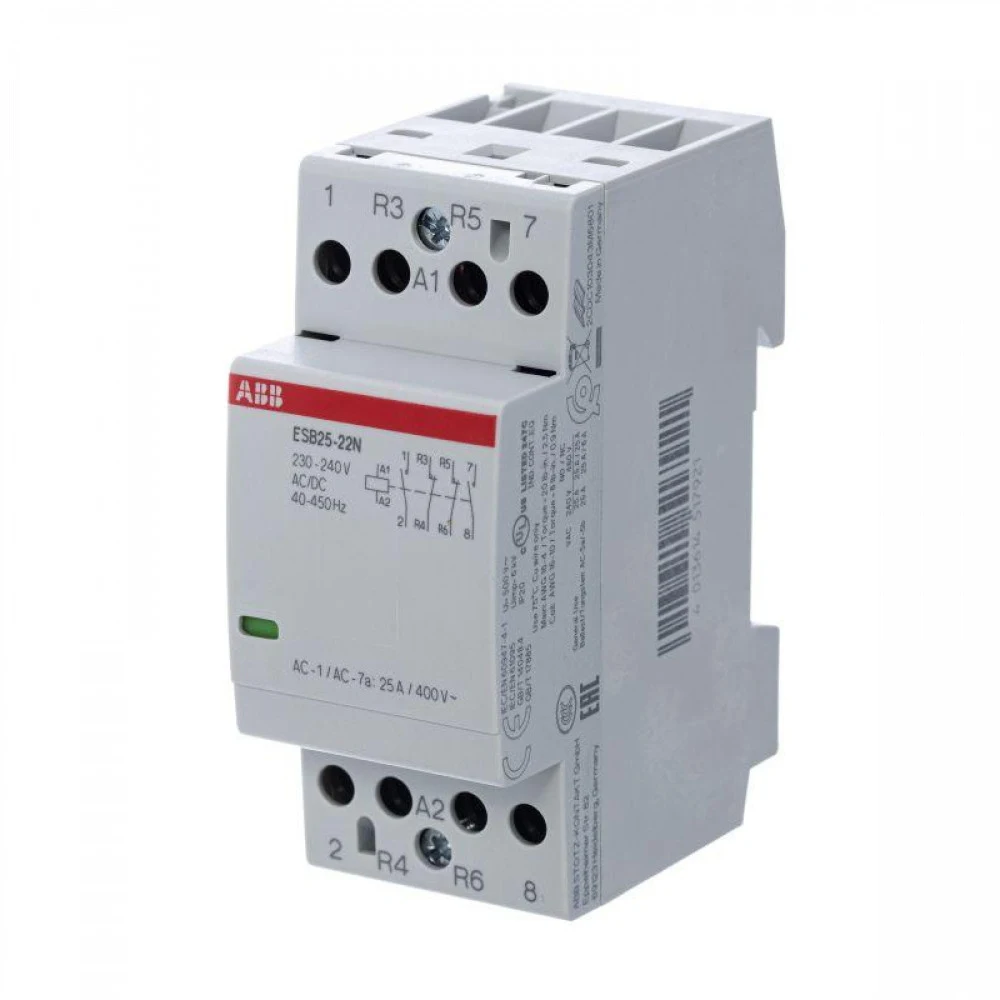ESB25-22N-06 Модульный контактор 25А, 2НО+2НЗ, 230 В AC/DC
