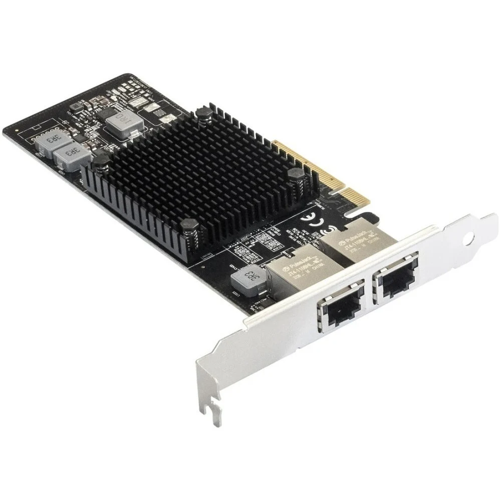 Сетевой адаптер ExeGate EXE-X550-T2 (PCI-E x8 v3.0, порты 2xRJ45 (медные), 10Gb/s (10/5/2.5/1Gb/s, 100Mb/s), Server NIC Intel Chipset X550)