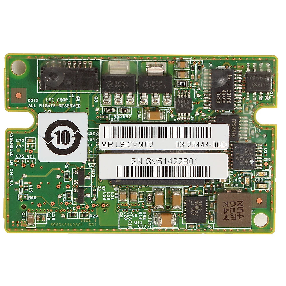 Модуль резервного сохранения Broadcom/LSI CVM02 RETAIL CacheVault Accessory kit (capacitor + cache) for 1Gb series SAS9361, 9380, 1Gb (05-25444-00 / LSI00418 / LSICVM02), 1 year