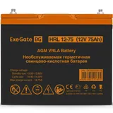Exegate EX285653RUS Аккумуляторная батарея ExeGate HRL 12-75 (12V 75Ah, под болт М6)
