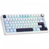 Клавиатура AULA F75 Blue+White+Purple, mechanical, Reaper switch, 80 keys EN/RU/KZ, 2.4/BT/cable F75 Blue+White+Purple