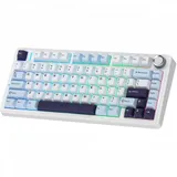 Клавиатура AULA F75 Blue+White+Purple, mechanical, Reaper switch, 80 keys EN/RU/KZ, 2.4/BT/cable F75 Blue+White+Purple