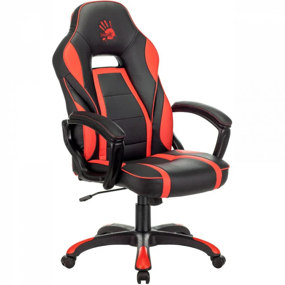 Кресло игровое A4Tech Bloody GC-350 черный/красный экокожа крестов. пластик черный