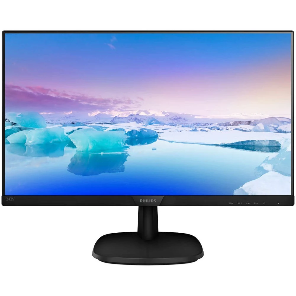 Монитор Мультимедийный 23,8" PHILIPS 243V7QDAB/01 IPS 1920x1080 4мс 250кдм 1000:1 1xD-Sub 1xDVI 1xHDMI 10 000 000:1 Угол Обзора: 178/178. Колонки 2x2W Цвет:Черный. SmartContrast: для насыщенных отте