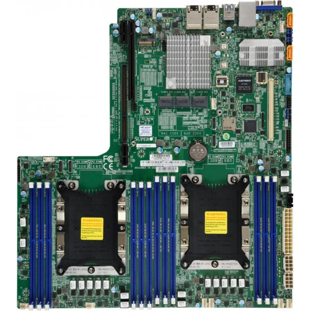 Материнская плата SuperMicro MBD-X11DDW-NT-B Proprietary WIO (12.3&quot x 13.4&quot LGA 3647 Up to 1.5TB 3DS ECC RDIMM ntel® C622 controller for 14 SATA3 6 USB 3.0 ports (4 rear + 2 headers) Type A