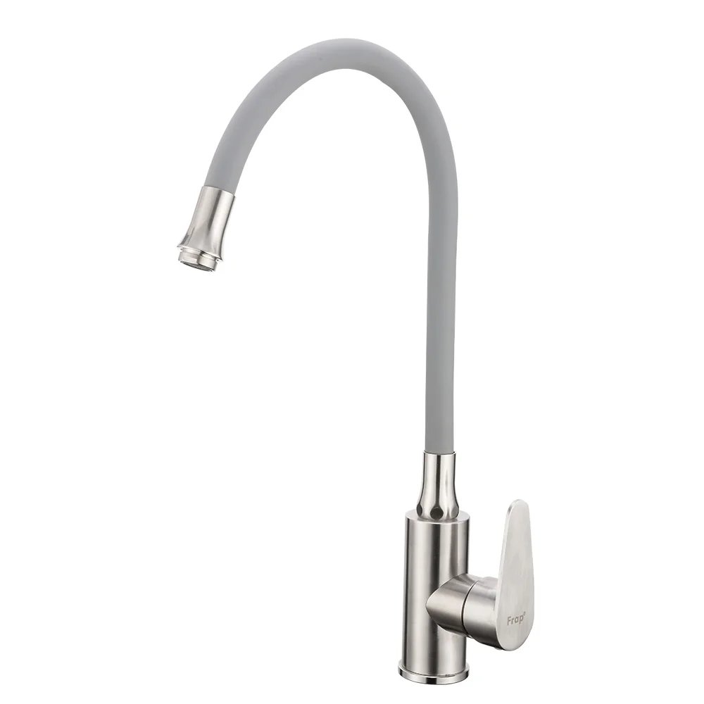 Смеситель для кухни FRAP F4448 с гибким изливом, сатин — Изображение 1