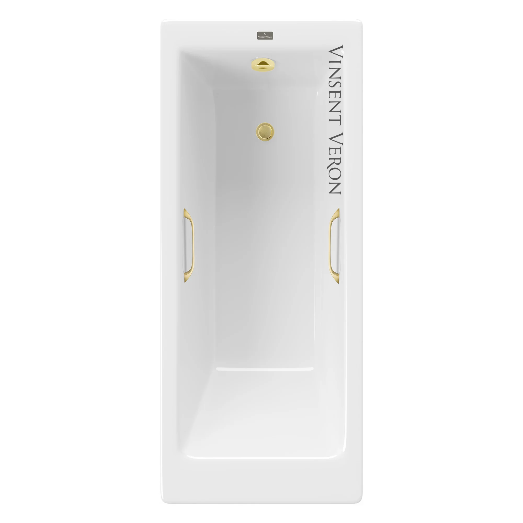 Ванна чугунная Vinsent Veron Tampa 170x70x42 VTP1707042H/VH0012MGD с ручками матовое золото Ванна чугунная Vinsent Veron Tampa 170x70x42 VTP1707042H/VH0012MGD с ручками матовое золото