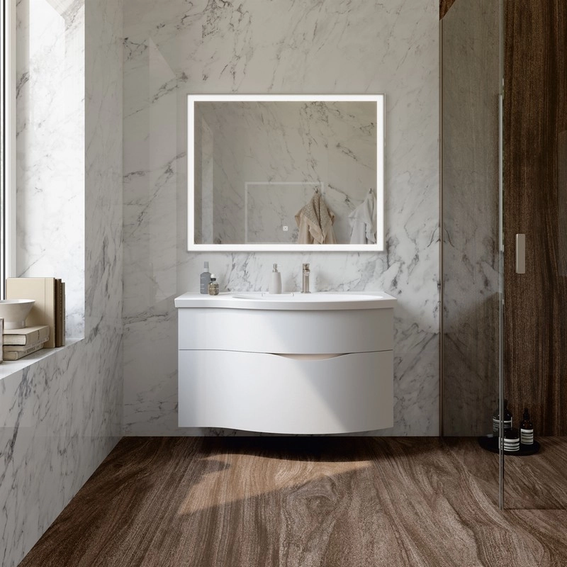 Тумба под раковину Kerama Marazzi Riva 100 см RV.100Rh\WHT.M правая, белая матовая — Изображение 7