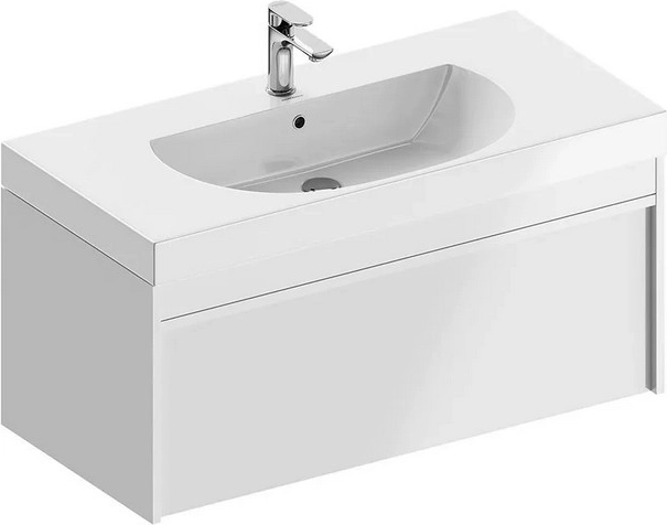 Тумба под раковину Kerama Marazzi Modula MOD.100.1+1\WHT подвесная 100 белая глянцевая — Изображение 3