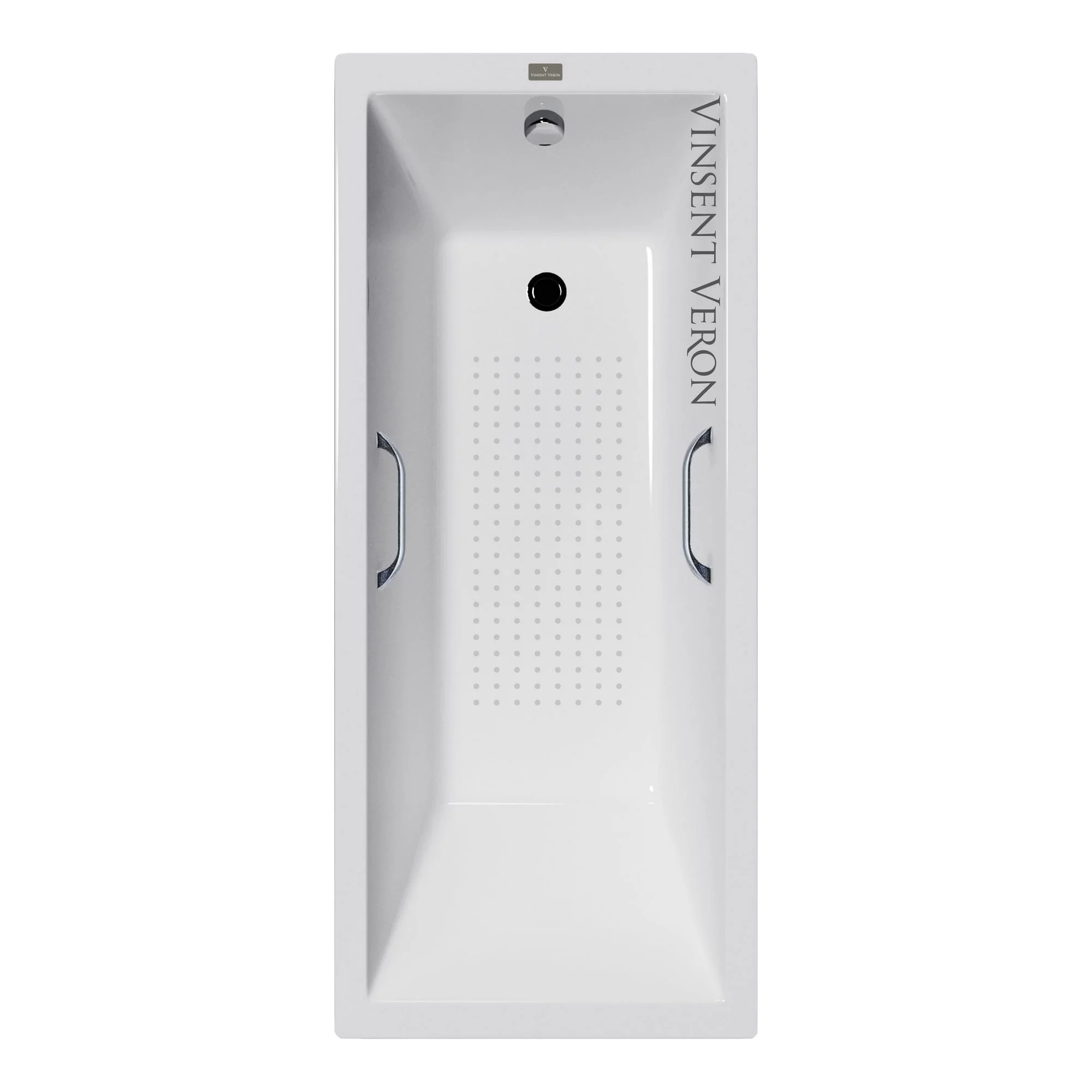 Ванна чугунная Vinsent Veron Square 140x70x45 VSQ1407045H/VH0012CH-AS с хромированными ручками и антискользящим покрытием Ванна чугунная Vinsent Veron Square 140x70x45 VSQ1407045H/VH0012CH-AS с хромированными ручками и антискользящим покрытием