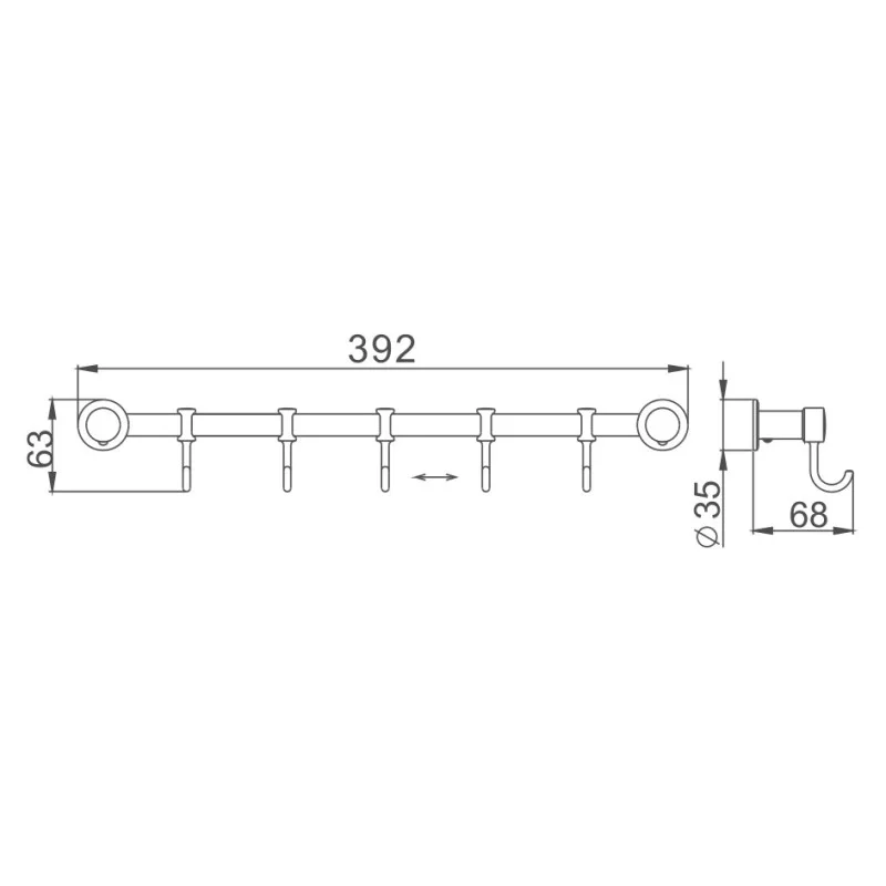 Крючок Haiba HB205-5 хром — Изображение 2