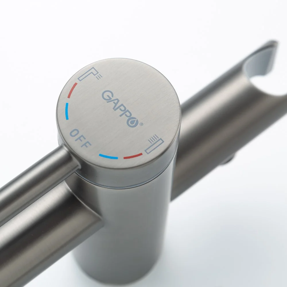 Смеситель для ванны GAPPO G3006-9 напольный, оружейная сталь — Изображение 6