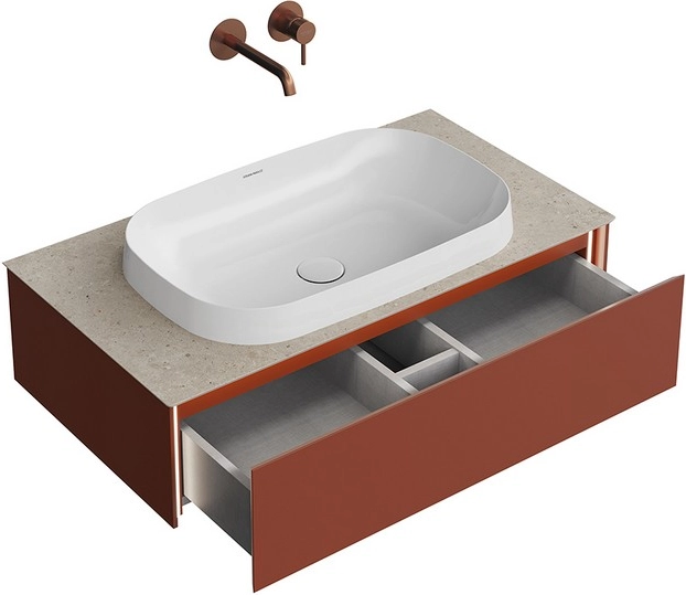 Тумба под раковину Kerama Marazzi Magica MA.90.1\VR.M подвесная 90, венецианский красный матовый — Изображение 5