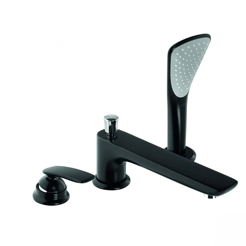 Смеситель на борт ванны Kludi Balance 524478775 черный хром на 3 отверстия Смеситель на борт ванны Kludi Balance 524478775 черный хром на 3 отверстия
