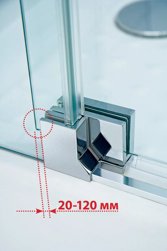 Душевой уголок CEZARES SLIDER-AH-2-80/90-100/110-C-Cr 80-90x100-110см стекло прозрачное, профиль хром — Изображение 9