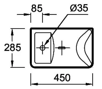 Раковина Jacob Delafon Reve E4805-00 45х28 см Раковина Jacob Delafon Reve E4805-00 45х28 см