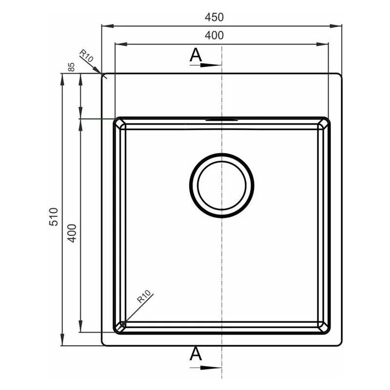 Кухонная мойка Florentina ЛОГИКА-НМ LHM.450.510.B.10.S.10 нержавеющая сталь — Изображение 2