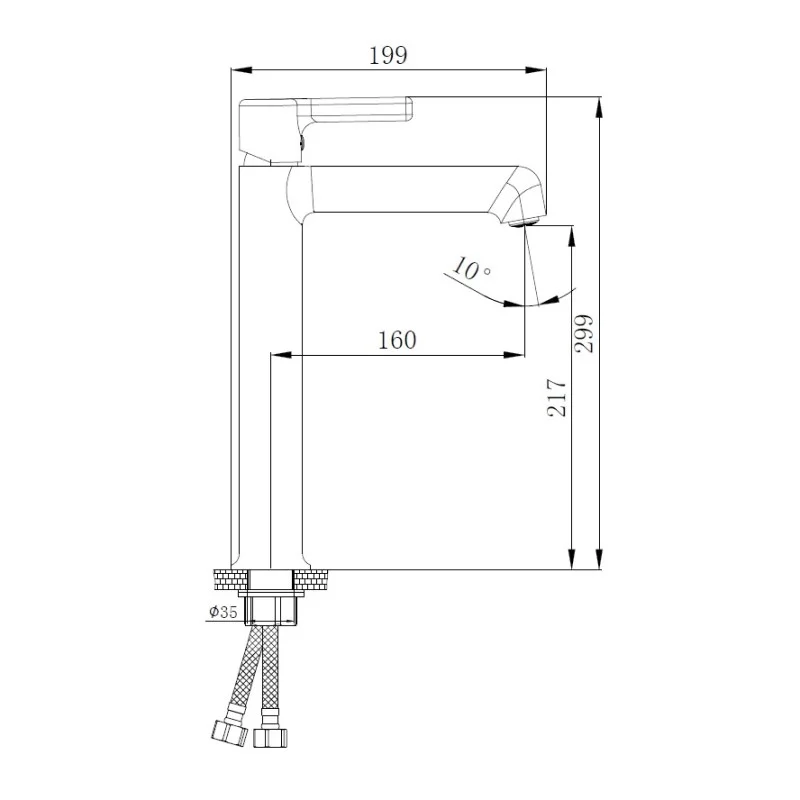 Смеситель для раковины Haiba HB11814-7 черный — Изображение 2
