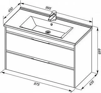 Тумба с раковиной Aquanet Тулон 100 белый 00213066 Тумба с раковиной Aquanet Тулон 100 белый 00213066