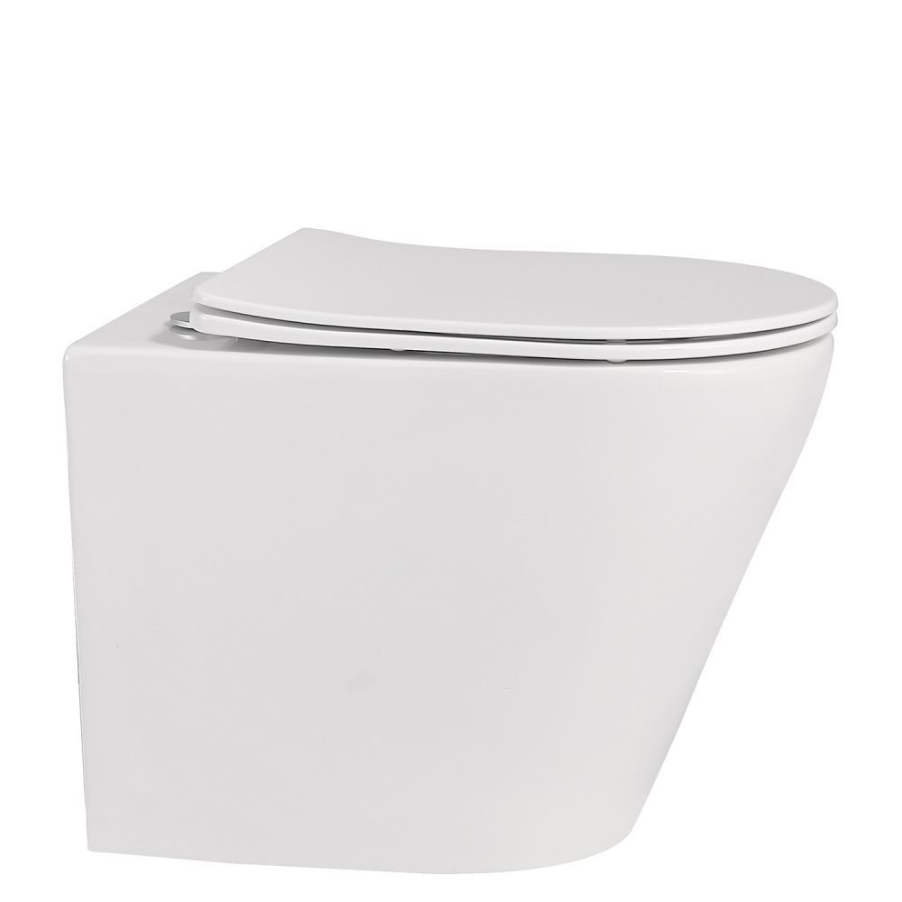 Унитаз приставной ABBER Bequem AC1113 белый, безободковый с крышкой микролифт Унитаз приставной ABBER Bequem AC1113 белый, безободковый с крышкой микролифт