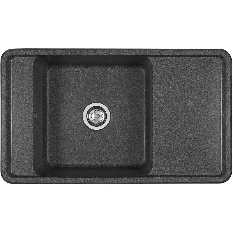 Кухонная мойка Aquaton Беллис 87 1A724832BS210 из литого мрамора, графит Кухонная мойка Aquaton Беллис 87 1A724832BS210 из литого мрамора, графит