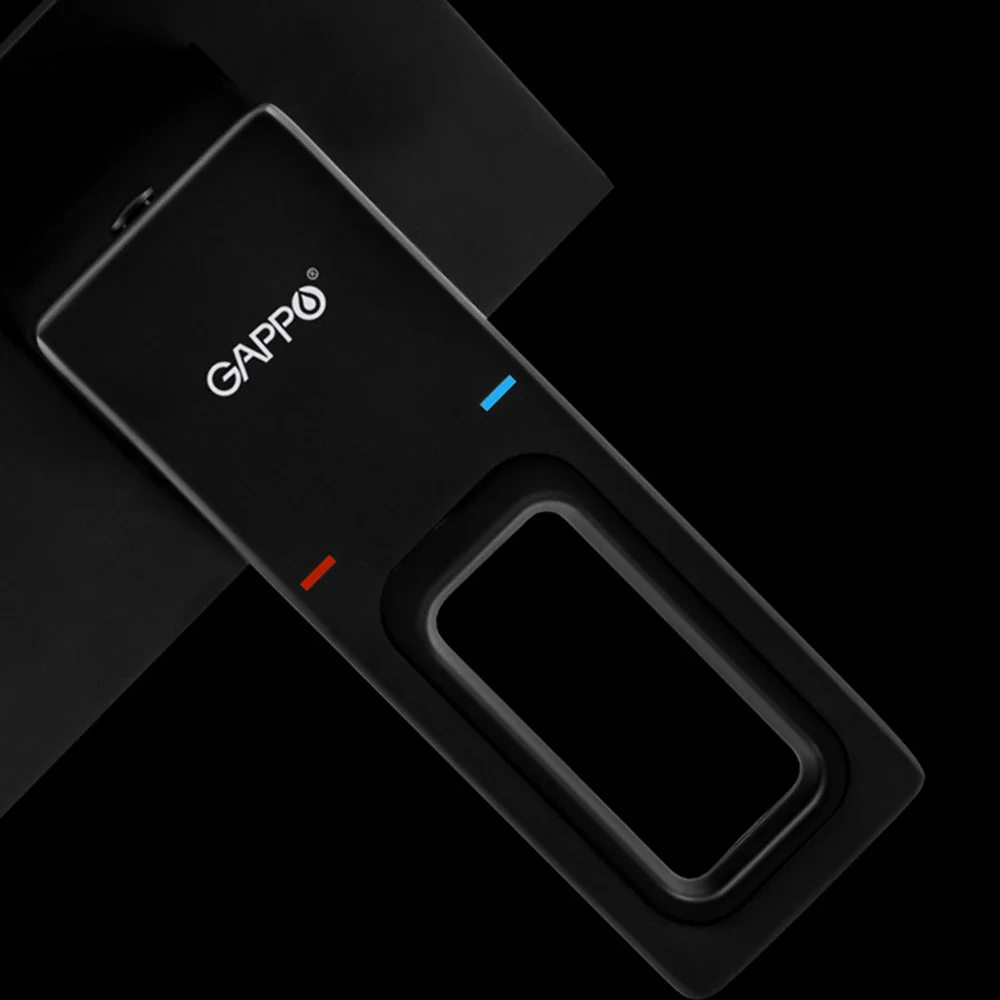 Смеситель для раковины Gappo G1017-16 встраиваемый, черный — Изображение 5