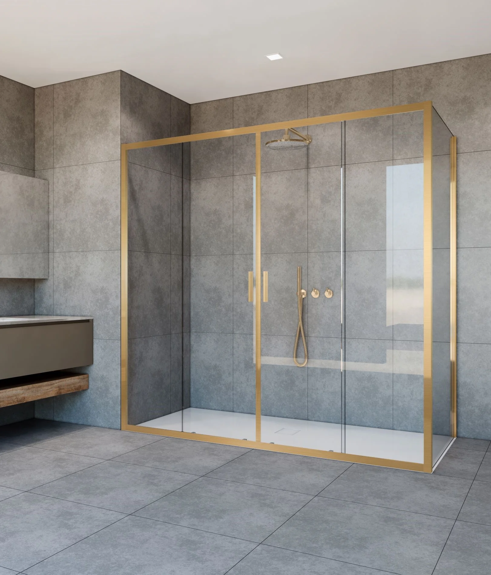 Душевой уголок Vincea Garda VSR-1G29017CLG 1700x900мм, брашированное золото, стекло прозрачное Душевой уголок Vincea Garda VSR-1G29017CLG 1700x900мм, брашированное золото, стекло прозрачное