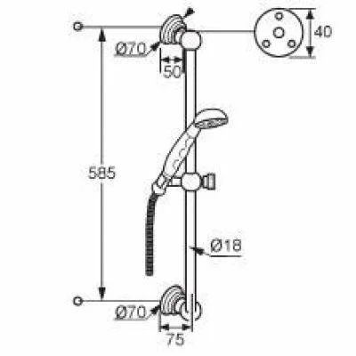 Душевой гарнитур Kludi Adlon 2710345, латунь Душевой гарнитур Kludi Adlon 2710345, латунь