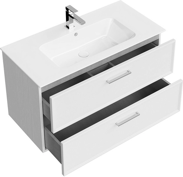 Тумба под раковину Kerama Marazzi Piano Classic PIA.CL.95\WHT.M подвесная 95 см, ясень белый матовый — Изображение 6