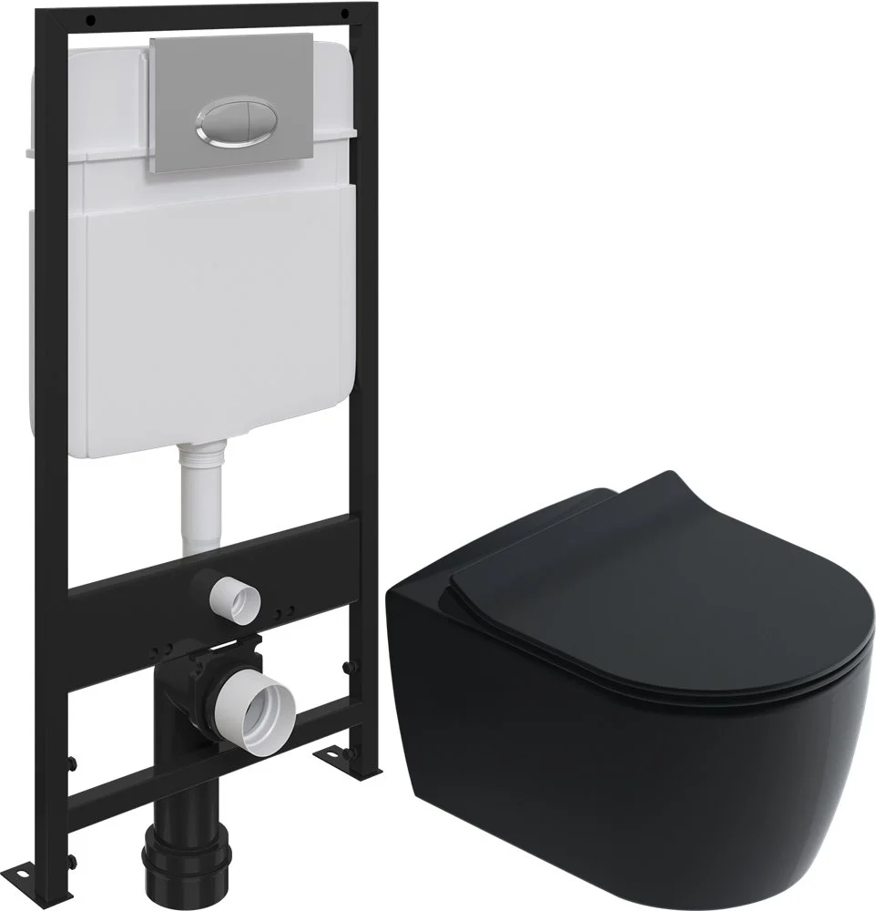 Комплект Унитаз подвесной STWORKI Ноттвиль SETK3104-2616 безободковый, с микролифтом, черный + Систе 587761 Комплект Унитаз подвесной STWORKI Ноттвиль SETK3104-2616 безободковый, с микролифтом, черный + Систе 587761