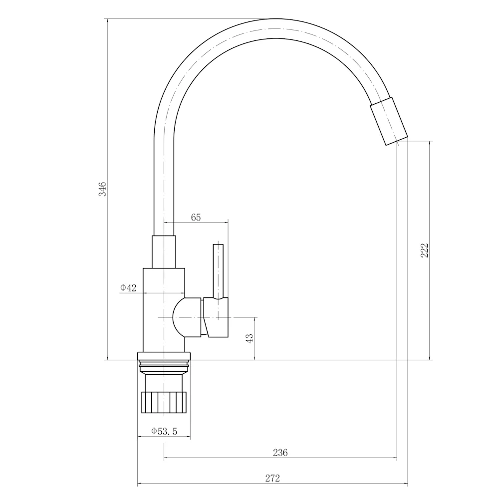 Смеситель для кухни FASHUN A54101N-17A с гибким изливом, графит/серый — Изображение 2