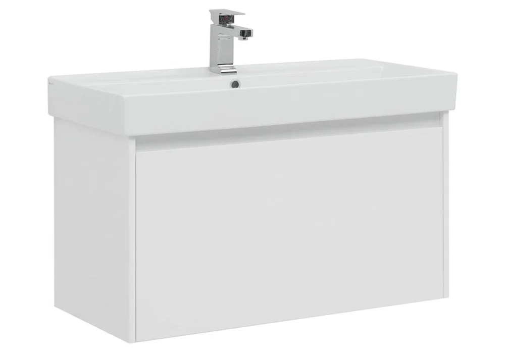 Тумба с раковиной Aquanet Nova Lite 90 белый (1 ящик) 00242257 + 00242906 Тумба с раковиной Aquanet Nova Lite 90 белый (1 ящик) 00242257 + 00242906