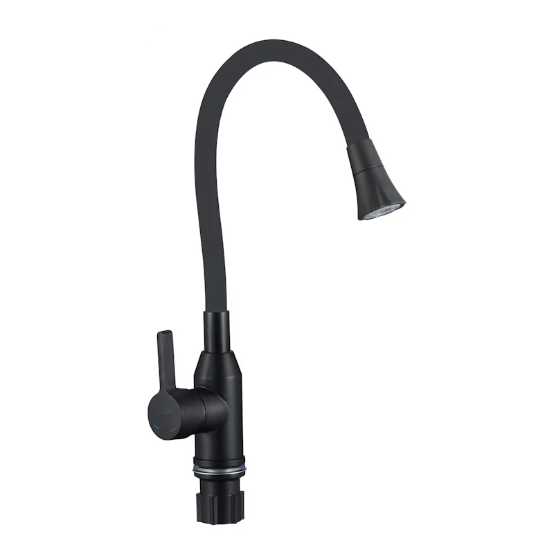 Смеситель для кухни Fmark FS8277H-01 с гибким изливом, черный — Изображение 1