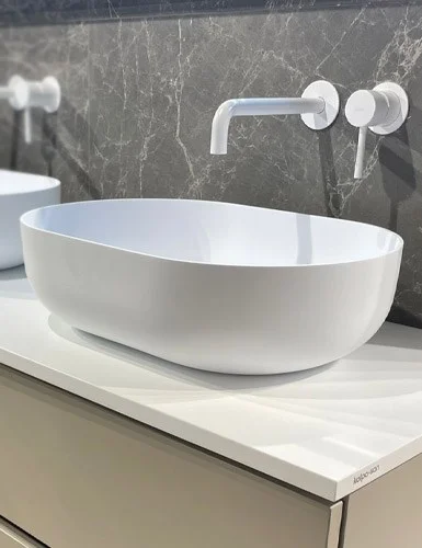 Раковина Boheme Corian 879-50 овальная матовая, Slim 500x350x135 Раковина Boheme Corian 879-50 овальная матовая, Slim 500x350x135