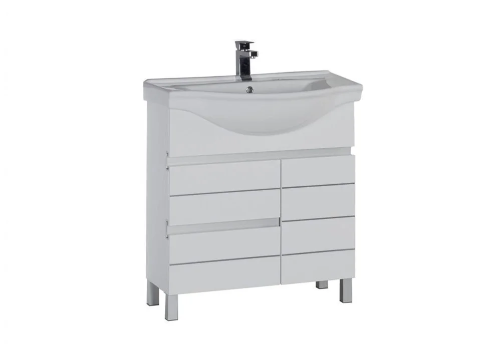 Тумба с раковиной Aquanet Доминика 80 б\к белый 00172375+00169551 Тумба с раковиной Aquanet Доминика 80 б\к белый 00172375+00169551