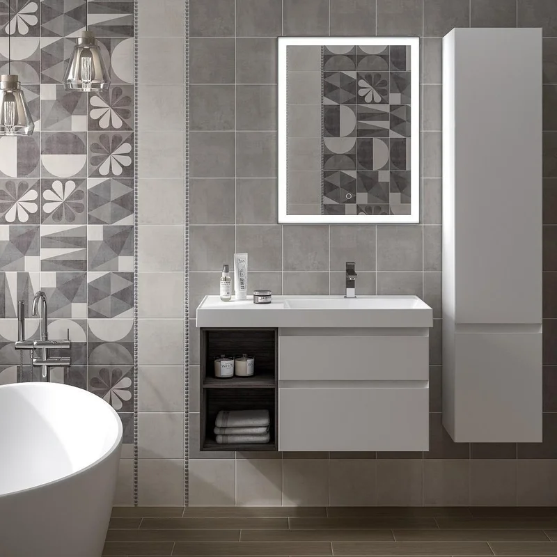 Шкаф-пенал Kerama Marazzi Cubo CUB.165Rh\WHT.M подвесной правый 165, белый матовый — Изображение 6