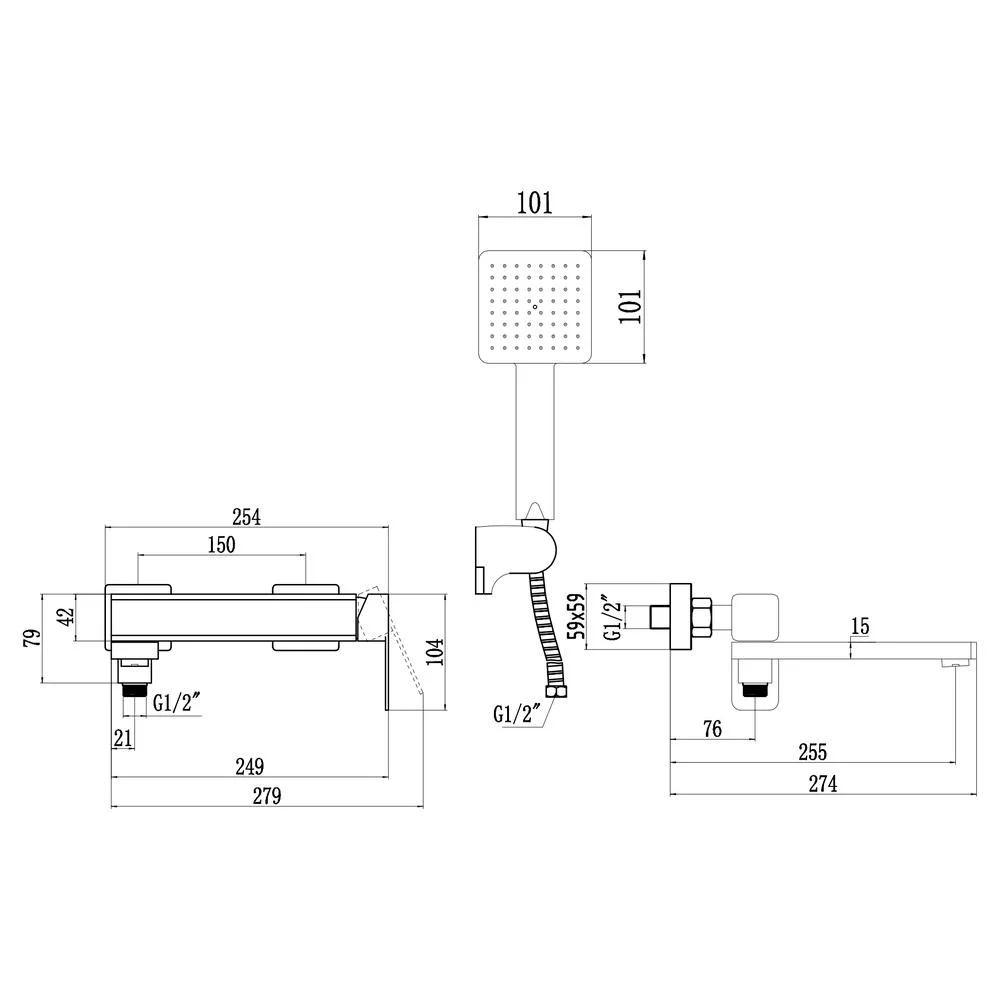 Смеситель для ванны Fmark FS8724-22A хром — Изображение 2