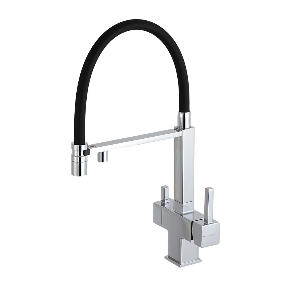 Смеситель для кухни GAPPO G4395-50 с гибким изливом и подключением фильтра, хром — Изображение 1