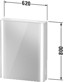 Зеркальный шкаф Duravit XVIU XV7141RB2B2 62 см черный матовый Зеркальный шкаф Duravit XVIU XV7141RB2B2 62 см черный матовый