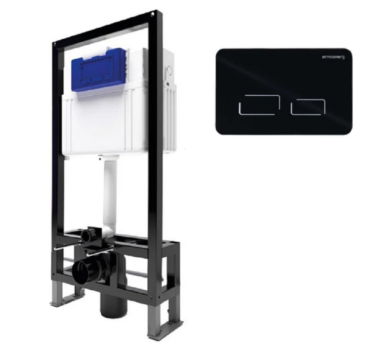 Инсталляция для унитаза BETTOSERB SAVA FREE STANDING SFS40006491 сенсорная клавиша смыва SENSORIO черная Инсталляция для унитаза BETTOSERB SAVA FREE STANDING SFS40006491 сенсорная клавиша смыва SENSORIO черная