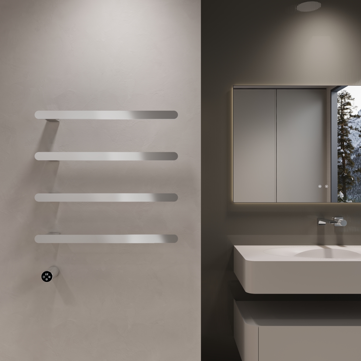 Полотенцесушитель электрический Vincea VTD-2H2CH хром, таймер Полотенцесушитель электрический Vincea VTD-2H2CH хром, таймер