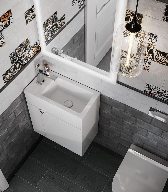 Тумба под раковину Kerama Marazzi LAT.50.1\WHT подвесная Lato 50 с дверцей, белый глянцевый — Изображение 10