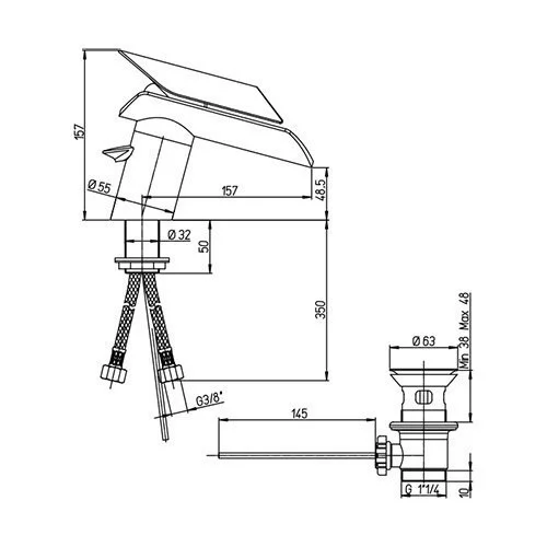 Смеситель для биде Paini Morgana 73PW306 никель Смеситель для биде Paini Morgana 73PW306 никель