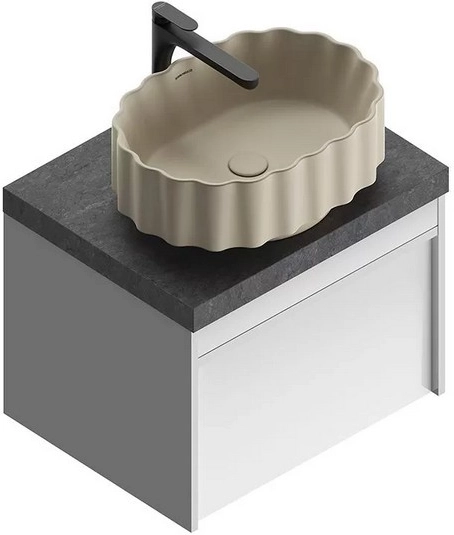 Тумба под раковину Kerama Marazzi Modula MOD.60.1+1\WHT подвесная 60 белая глянцевая — Изображение 4
