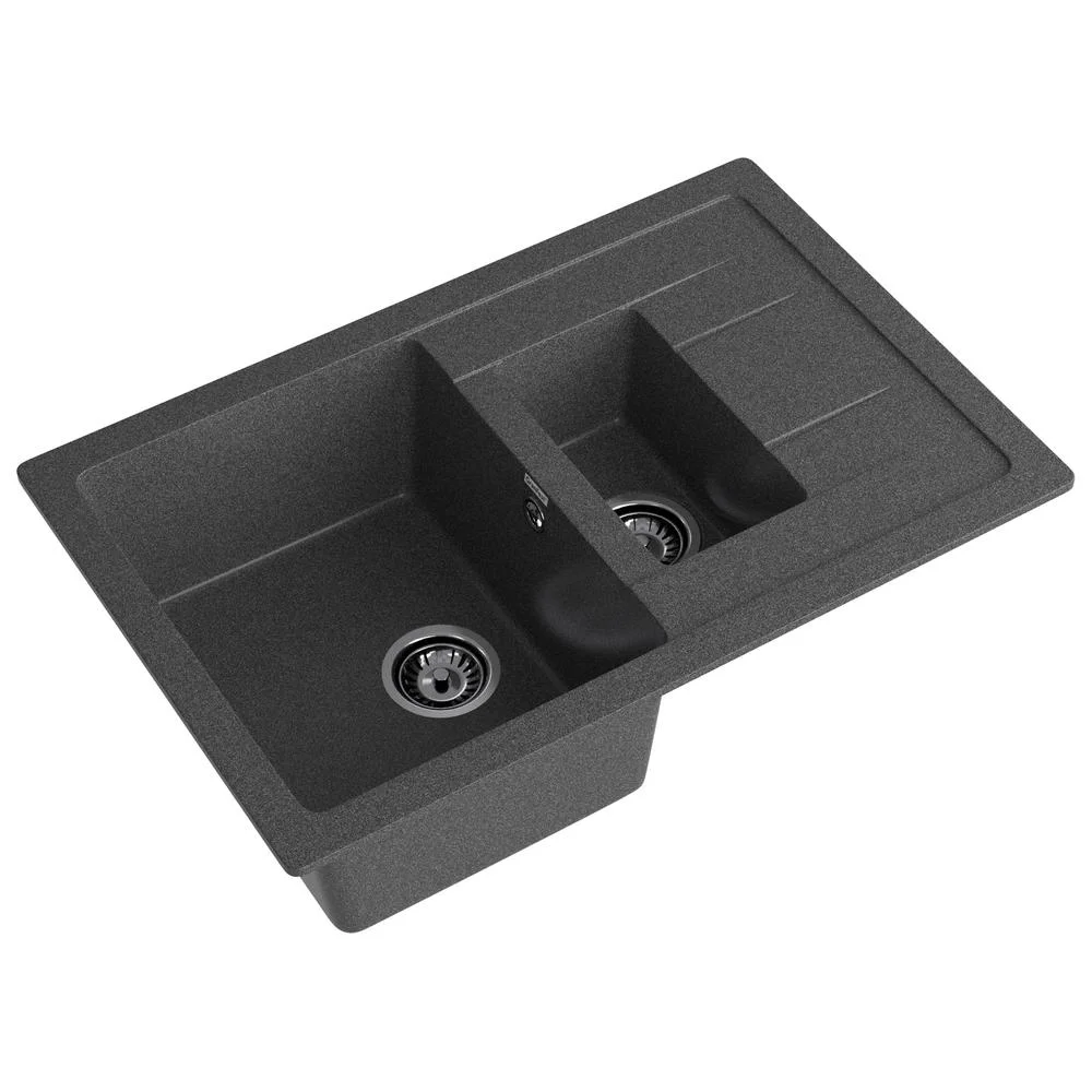 Кухонная мойка GranFest QUADRO Q-775KL графит — Изображение 2