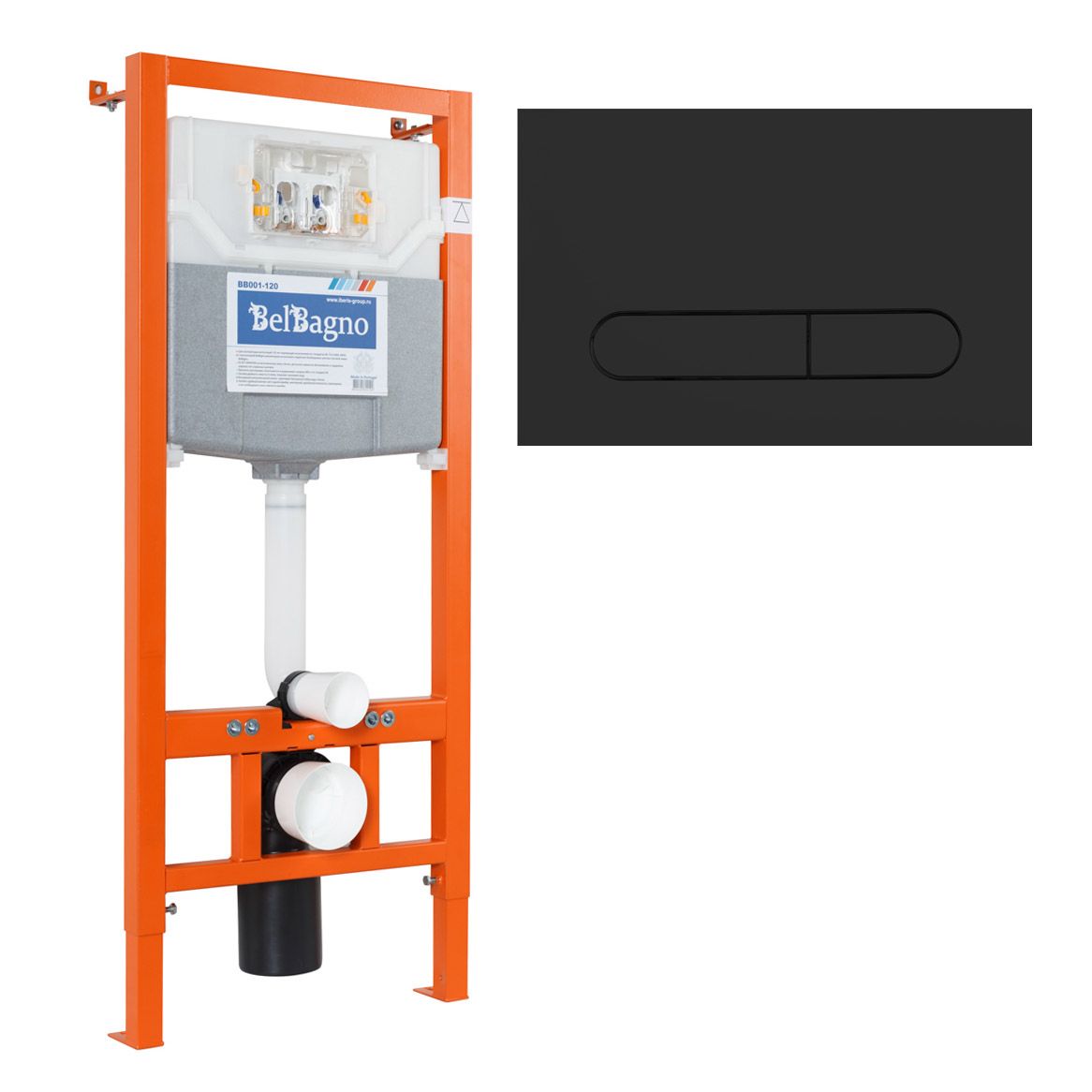 Инсталляция для унитаза BelBagno BB002-80 с клавишей смыва BB007-PR-NERO.M Инсталляция для унитаза BelBagno BB002-80 с клавишей смыва BB007-PR-NERO.M