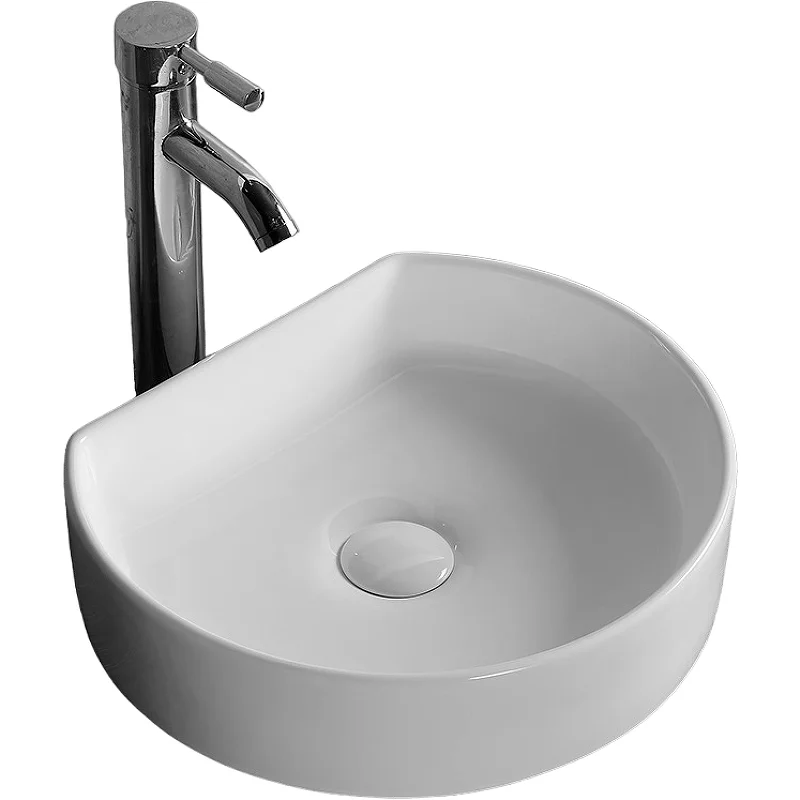 Раковина Ceruttispa CR7088 400х350х100 накладная, белая, усеченный круг Раковина Ceruttispa CR7088 400х350х100 накладная, белая, усеченный круг