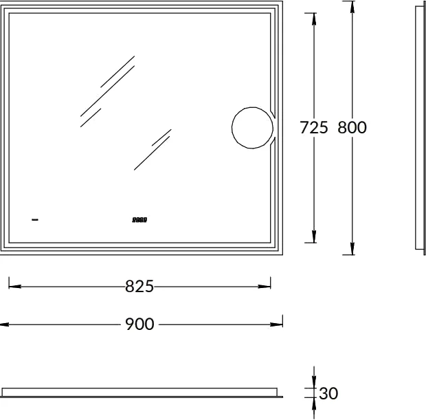 Зеркало Kerama Marazzi Tecno TE.mi.90 c LED 90 с подсветкой, с функцией антизапотевание, белый глянцевый — Изображение 5