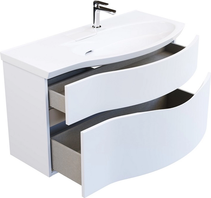 Тумба под раковину Kerama Marazzi Riva 100 см RV.100Rh\WHT.M правая, белая матовая — Изображение 14